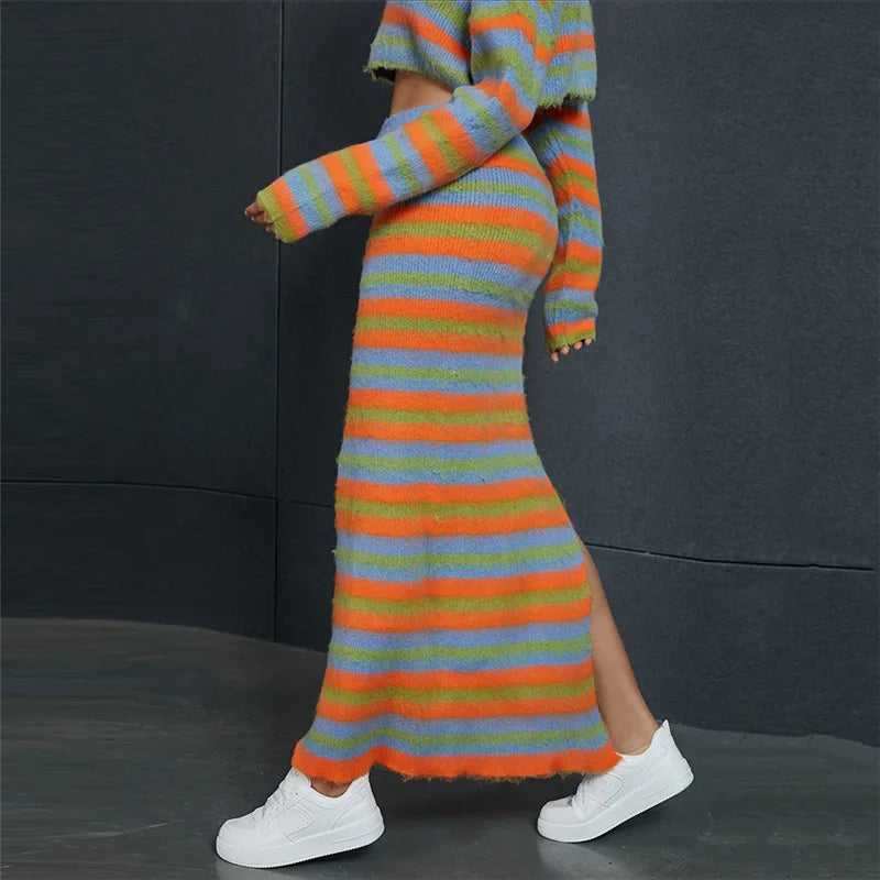 Y2K Striped Knitted