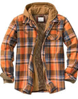 Men's Autumn Winter Plaid Shirt Jacket – Long Sleeve, Thick Collar, Outdoor Travel Coat