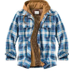 Men&#39;s Autumn Winter Plaid Shirt Jacket – Long Sleeve, Thick Collar, Outdoor Travel Coat