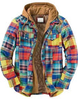 Men's Autumn Winter Plaid Shirt Jacket – Long Sleeve, Thick Collar, Outdoor Travel Coat