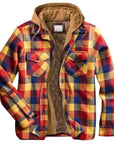 Men's Autumn Winter Plaid Shirt Jacket – Long Sleeve, Thick Collar, Outdoor Travel Coat