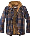 Men's Autumn Winter Plaid Shirt Jacket – Long Sleeve, Thick Collar, Outdoor Travel Coat