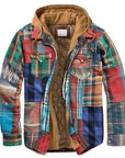 Men's Autumn Winter Plaid Shirt Jacket – Long Sleeve, Thick Collar, Outdoor Travel Coat