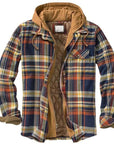 Men's Autumn Winter Plaid Shirt Jacket – Long Sleeve, Thick Collar, Outdoor Travel Coat