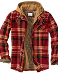 Men's Autumn Winter Plaid Shirt Jacket – Long Sleeve, Thick Collar, Outdoor Travel Coat