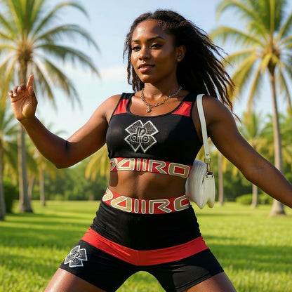 DDIIRO Signature Yoga Workout Set Black & Red