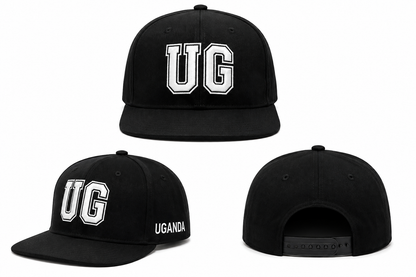 DDIIRO™ UG Uganda Heritage Snapback Cap – Black & White
