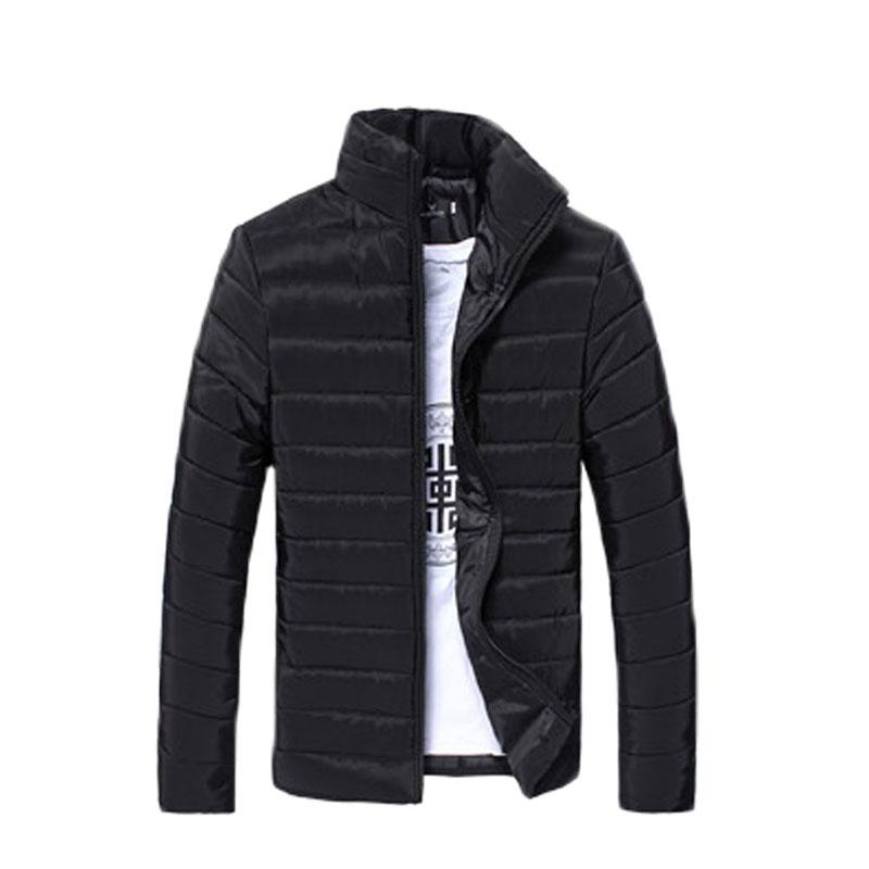 Solid Long Sleeve Cotton Padded Men's Jacket for Fall