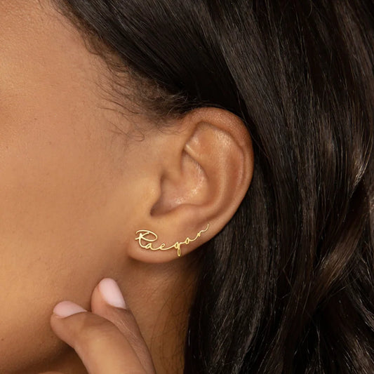 Personalized Name Earrings Handmade Minimalist Jewelry, Perfect Gift for Mothers & Women