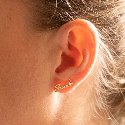 Personalized Name Earrings Handmade Minimalist Jewelry, Perfect Gift for Mothers & Women