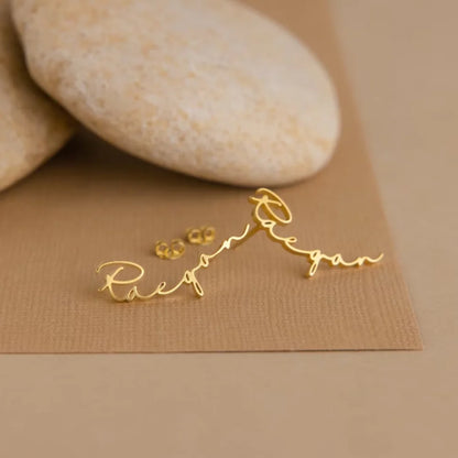 Personalized Name Earrings Handmade Minimalist Jewelry, Perfect Gift for Mothers & Women