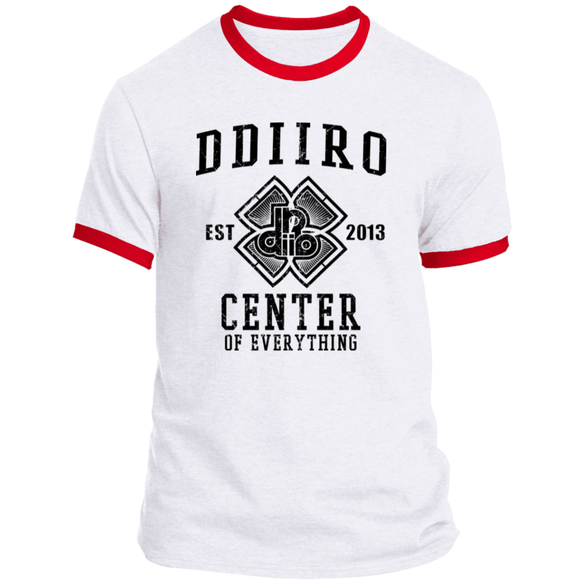 DDIIRO™ Classic Ringer Tee – “Center of Everything” Premium Cotton T-Shirt (Limited Drop)