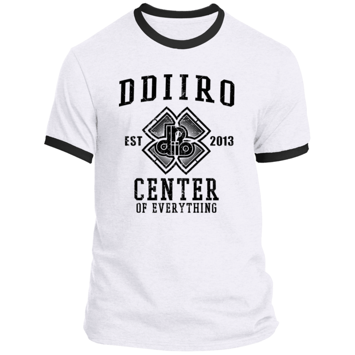 DDIIRO™ Classic Ringer Tee – “Center of Everything” Premium Cotton T-Shirt (Limited Drop)