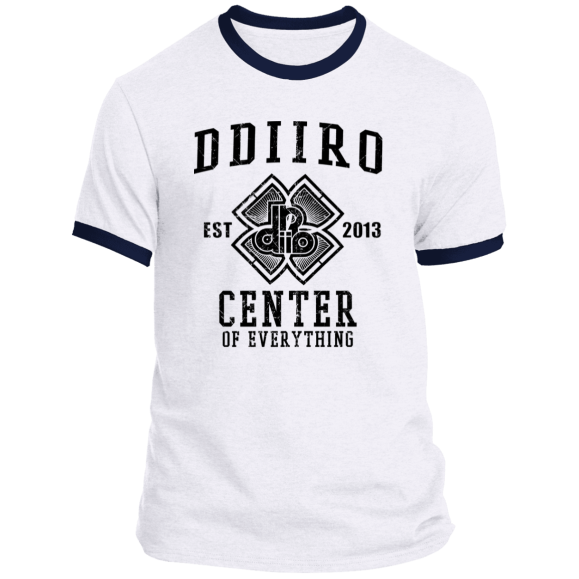 DDIIRO™ Classic Ringer Tee – “Center of Everything” Premium Cotton T-Shirt (Limited Drop)