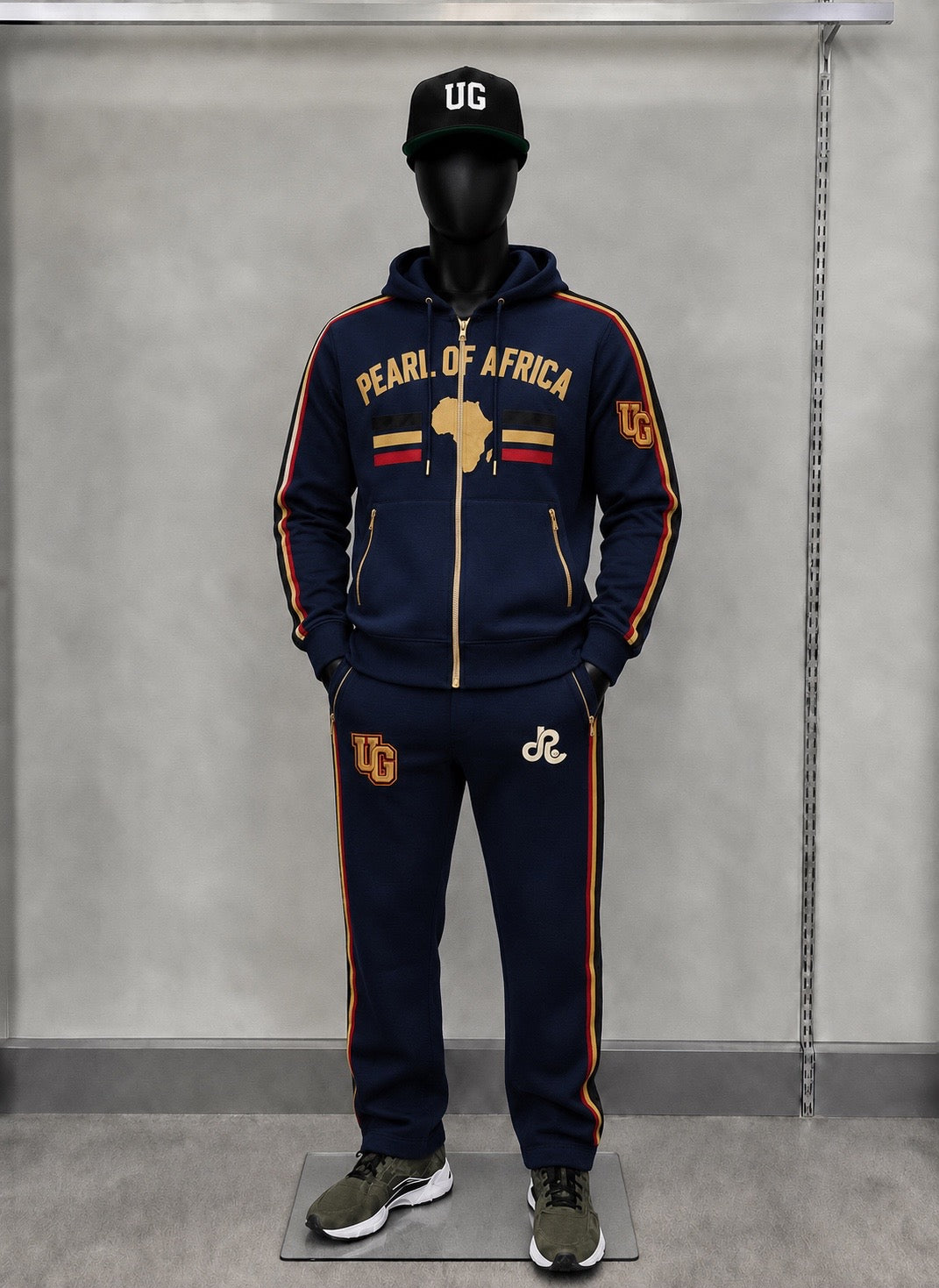 Pearl of Africa Premium Tracksuit Midnight Black Navy