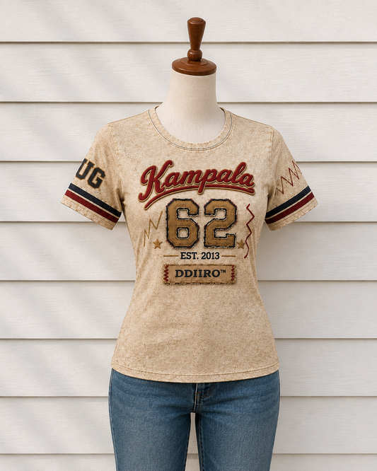 KAMPALA 62 Vintage Women’s Heritage T-Shirt – Cream | DDIIRO Clothing