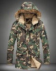 Military Camo Down Parka with Fur Hood