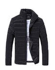 Solid Long Sleeve Cotton Padded Men's Jacket for Fall