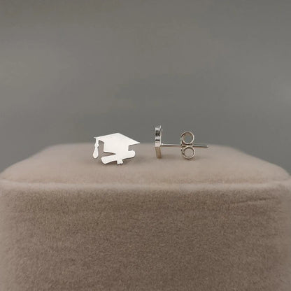Graduation Hat Stainless Steel Personalized Earrings Minimalist Student Commemorative Gift"