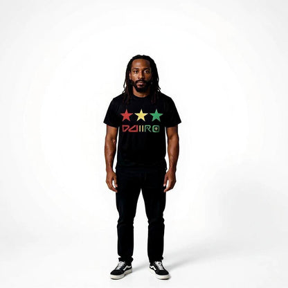 DDIIRO 3-Star Rasta Tee 🌟🔥 | Bold Streetwear Statement