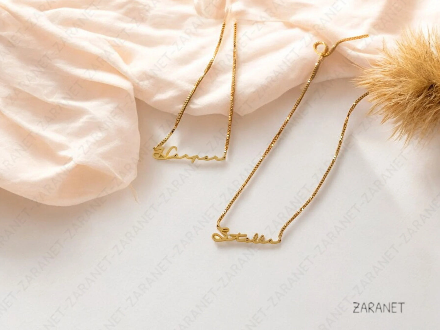 Personalized Name Necklace • Gold Name Necklace with Box Chain • Perfect Gift for Her • Personalized Gift •