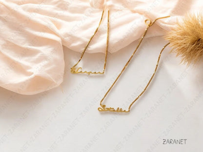 Personalized Name Necklace • Gold Name Necklace with Box Chain • Perfect Gift for Her • Personalized Gift •