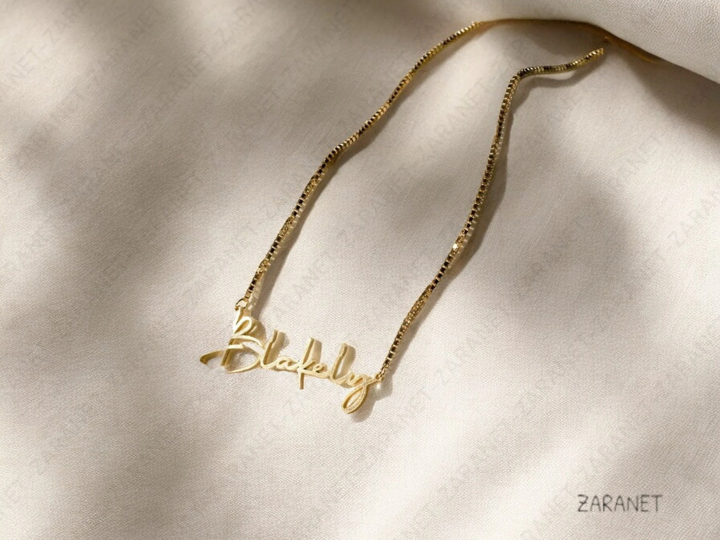 Personalized Name Necklace • Gold Name Necklace with Box Chain • Perfect Gift for Her • Personalized Gift •