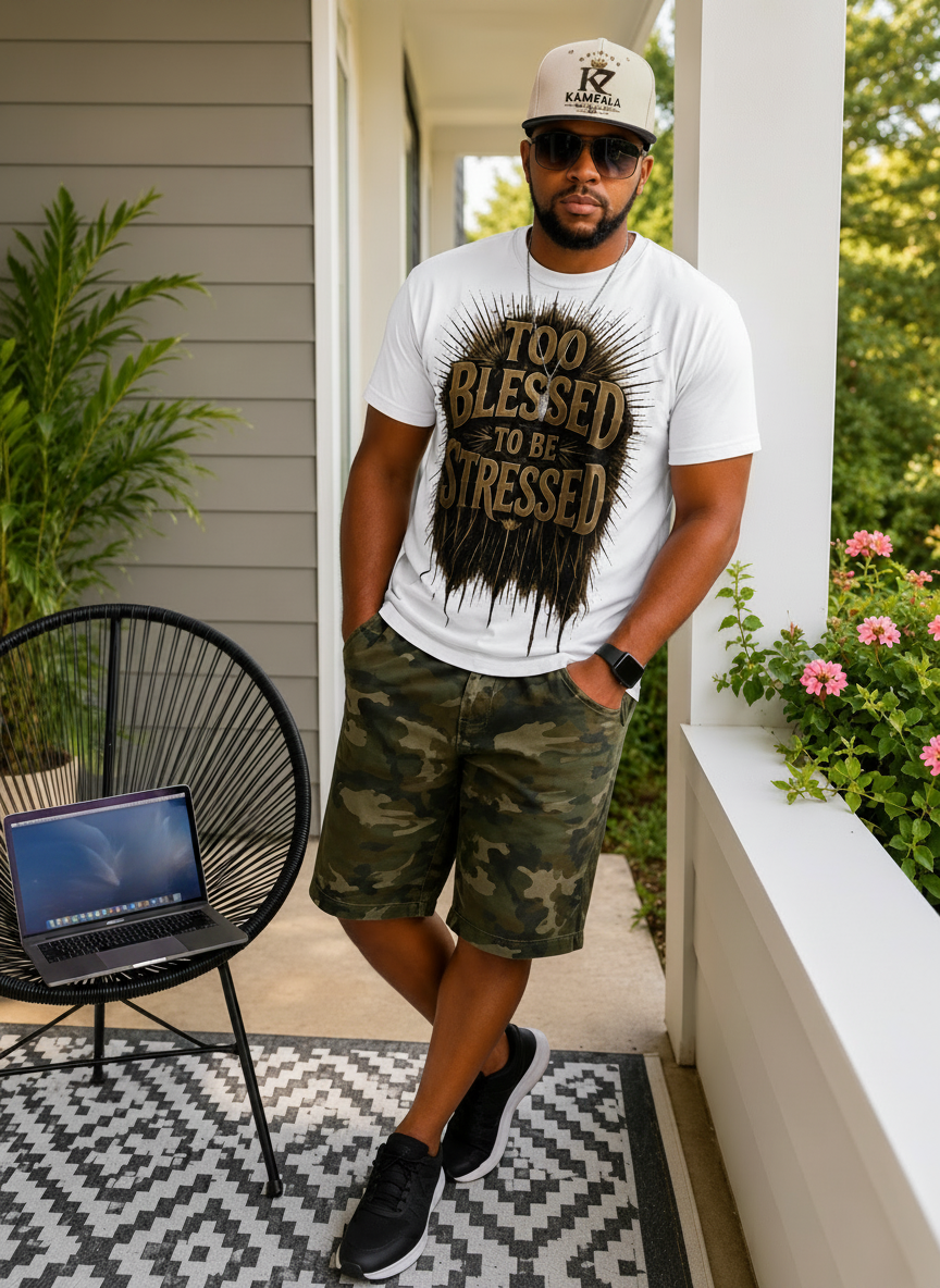 TOO BLESSED TO BE STRESSED – Premium Graphic Tee