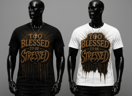 TOO BLESSED TO BE STRESSED – Premium Graphic Tee