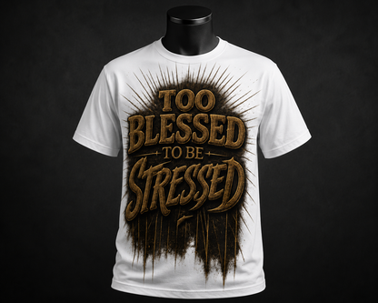 TOO BLESSED TO BE STRESSED – Premium Graphic Tee
