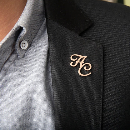 Custom Initials Name Lapel Pin- Letters Lapel Pin - Custom Initials Brooch - Personalized Name Brooch - Grooms Wedding Gift - Gifts For Him