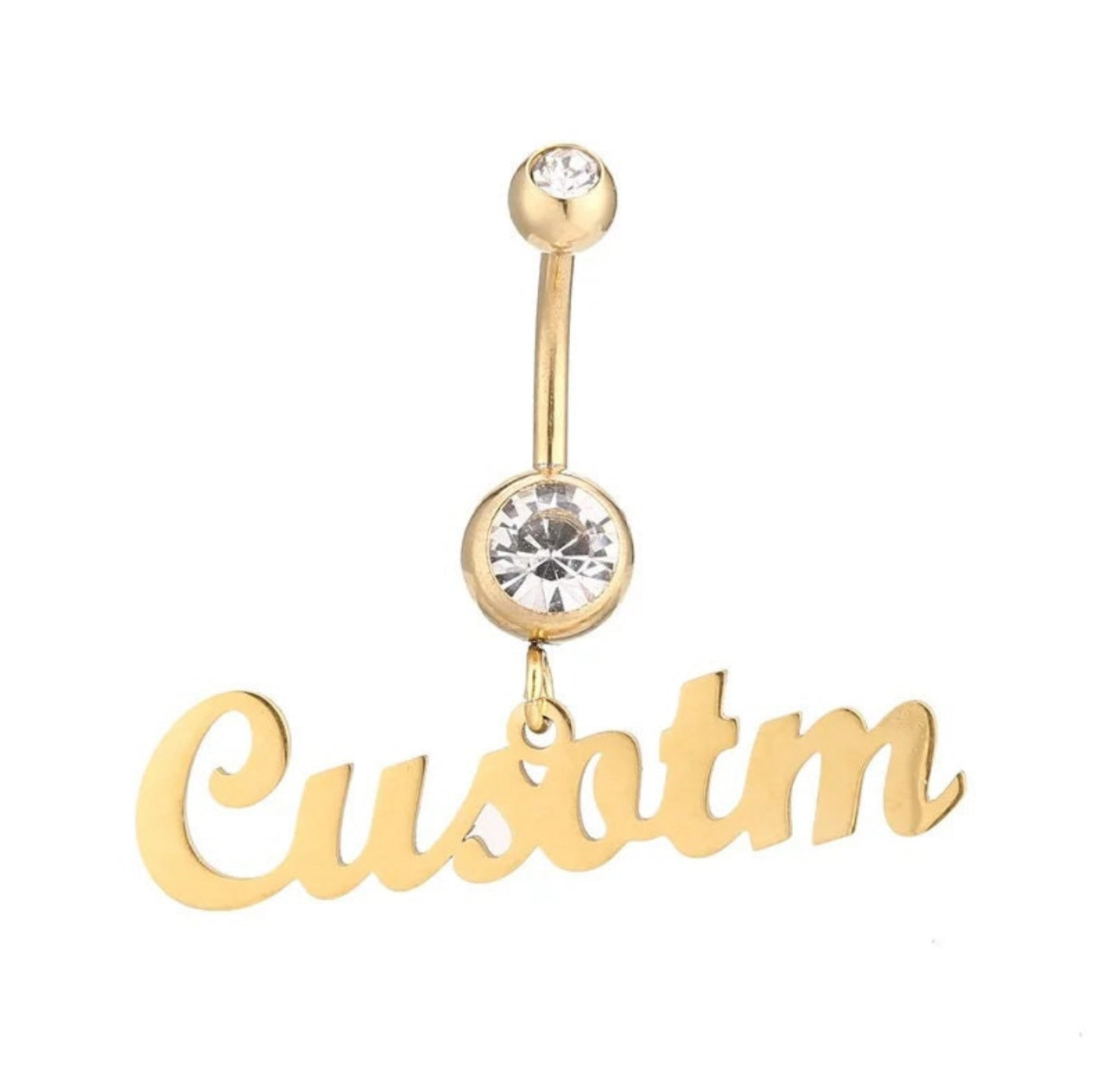 Birthstone Belly Ring - Custom Belly Button Ring - Name Navel Ring - Name Belly Rings - Custom Body Jewelry - Personalized Gift For Her.
