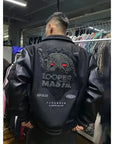 Men's spring and autumn baseball uniform Y2K retro trend leather jacket heavy industry embroidery white short coat ins hot sale