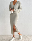 European-American Knitted Sling Coat Dress