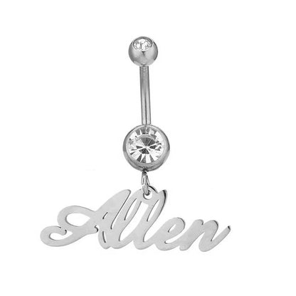 Personalized Customized Name Navel Buckle, Stainless Steel Diamond Navel Nail Decoration, Women's Jewelry, Party Gifts