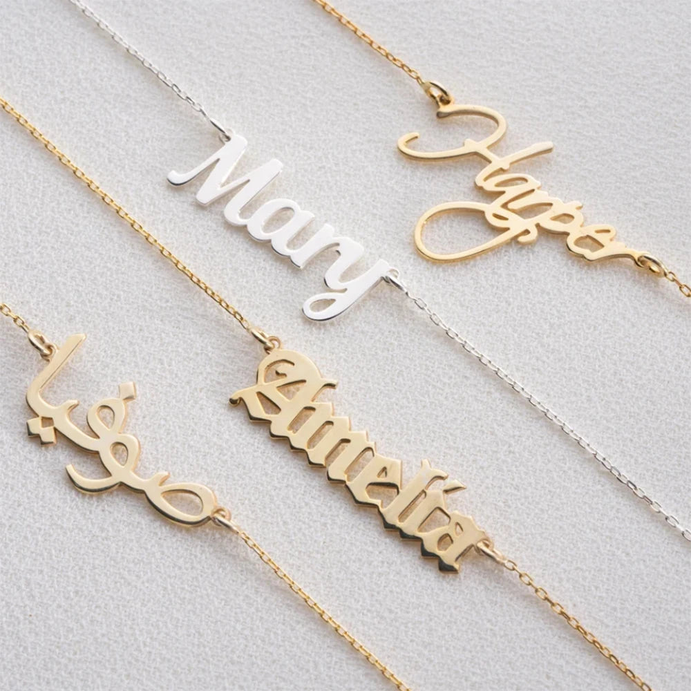Personalized Stainless Steel Name Bracelet – Elegant Custom Jewelry Gift for Friends & Wives