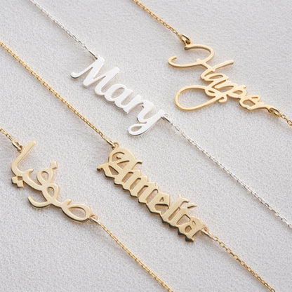 Personalized Stainless Steel Name Bracelet – Elegant Custom Jewelry Gift for Friends & Wives