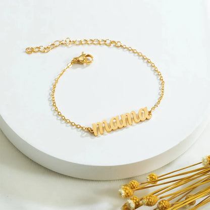 Personalized Stainless Steel Name Bracelet – Elegant Custom Jewelry Gift for Friends & Wives