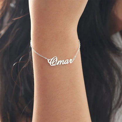 Personalized Stainless Steel Name Bracelet – Elegant Custom Jewelry Gift for Friends & Wives