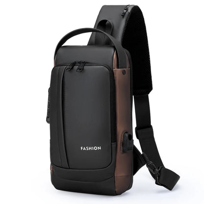 DDIIRO™ Men's Anti-Theft Crossbody Chest Bag – Password Lock & USB Charging Travel Sling Bag