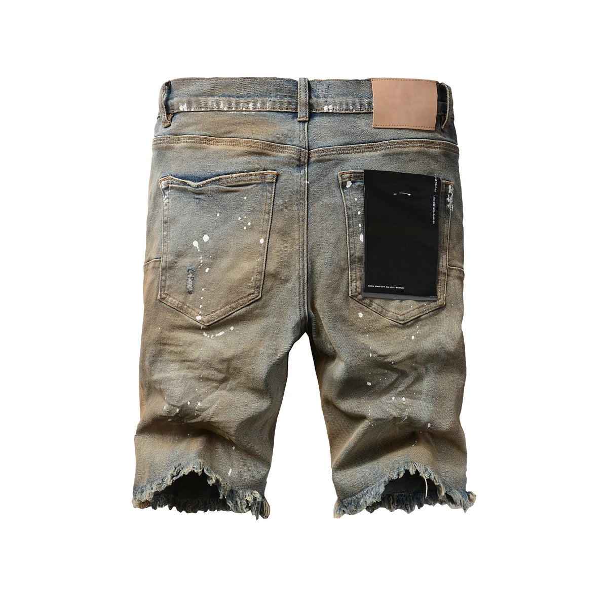 Denim Jean Shorts American Street High Quality Irregular Inkjet Jeans Men