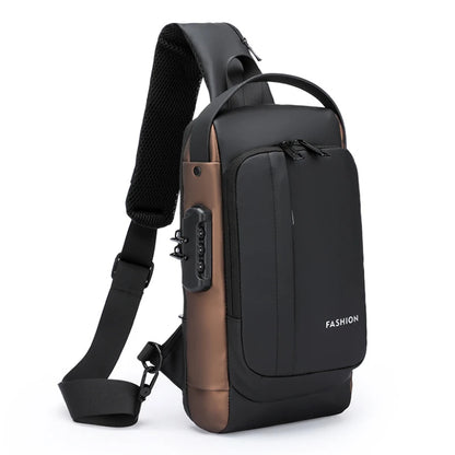 DDIIRO™ Men's Anti-Theft Crossbody Chest Bag – Password Lock & USB Charging Travel Sling Bag