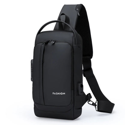 DDIIRO™ Men's Anti-Theft Crossbody Chest Bag – Password Lock & USB Charging Travel Sling Bag
