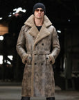 Men's Extra-Long Genuine Shearling Leather Coat