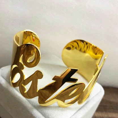 Stainless Steel Bracelet Custom Name Letters