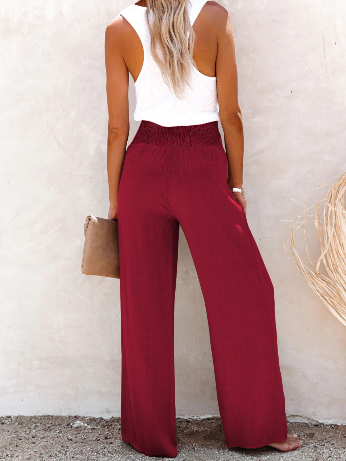 Chic High Waist Pants with Decorative Buttons