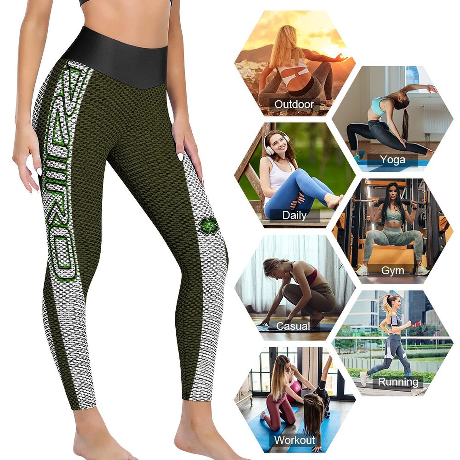 Honeycomb Textured Yoga Pants for Women