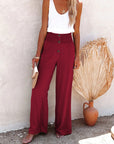 Chic High Waist Pants with Decorative Buttons