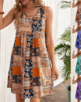 European And American Sleeveless Printed Dress