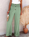 Chic High Waist Pants with Decorative Buttons